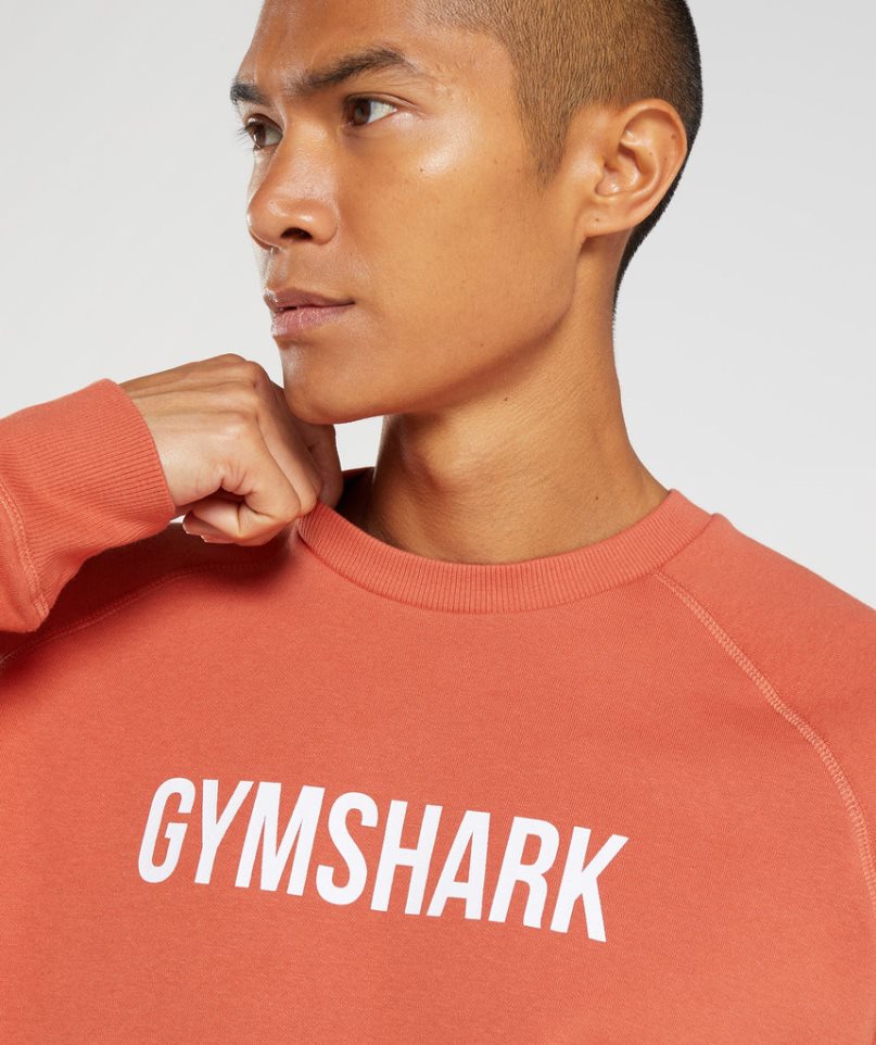 Bluzy Gymshark Apollo Crew Męskie Pomarańczowe | PL 753BXQ